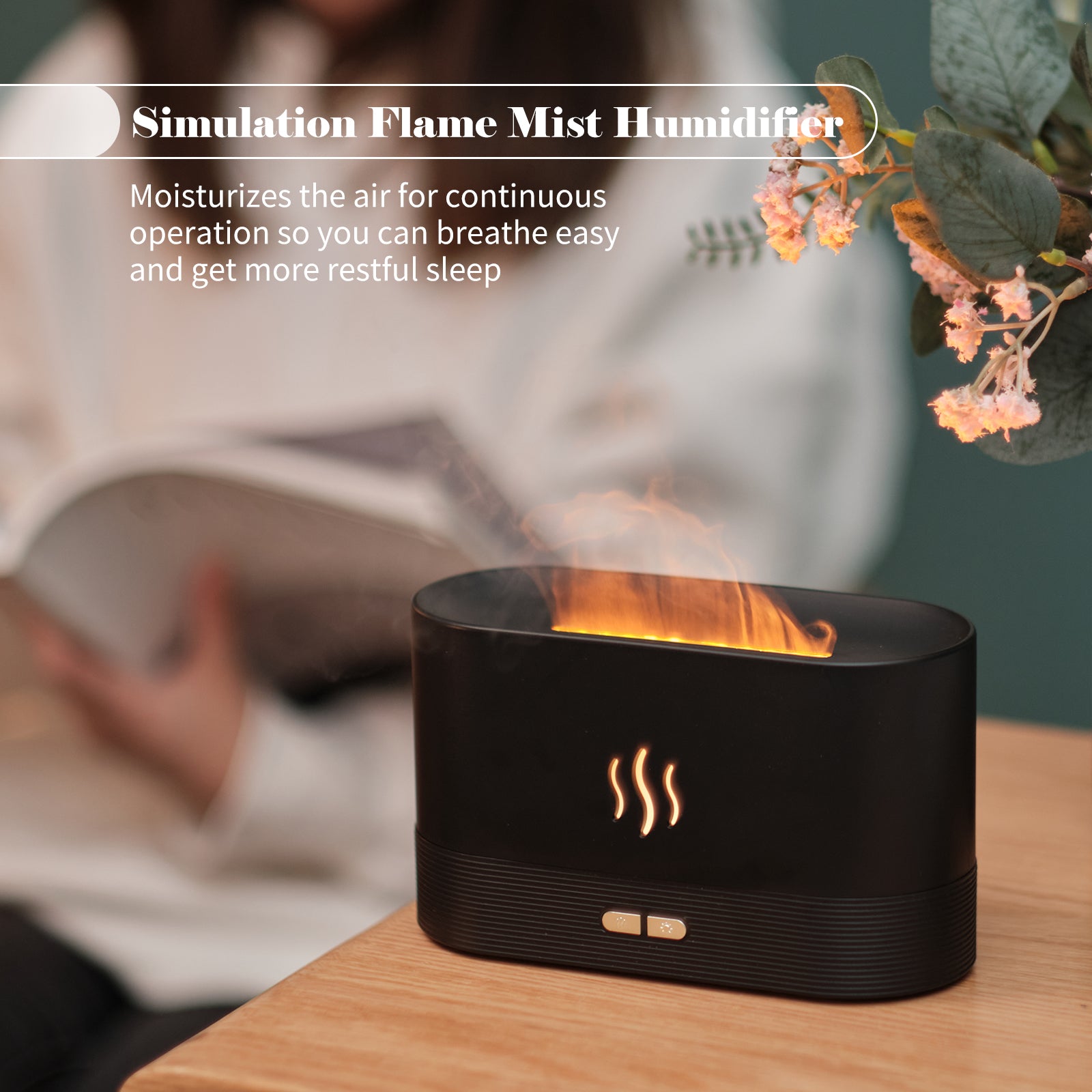 Flame Aroma Diffuser & Mist Humidifier | Auto-Off