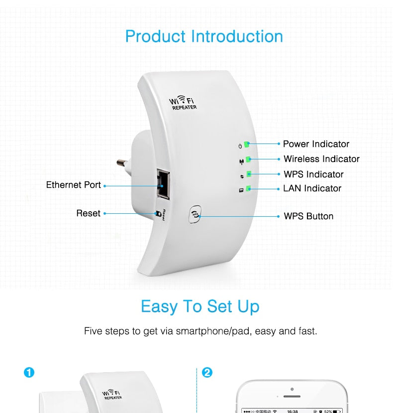 WiFi Repeater | Wireless Signal Booster | Easy Setup