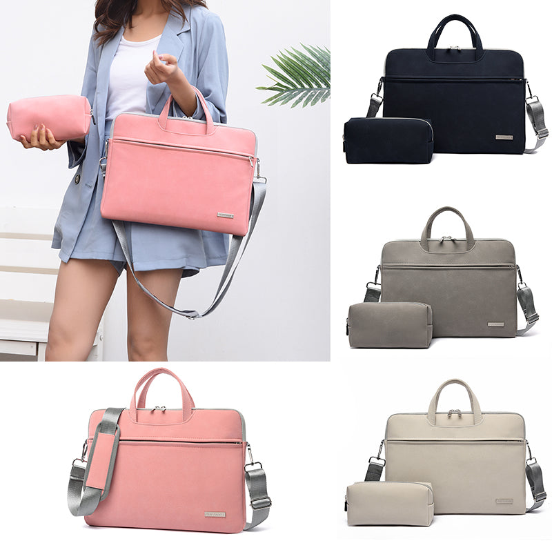 PU Leather Laptop Briefcase | 13–15.6 Inch | Men & Women