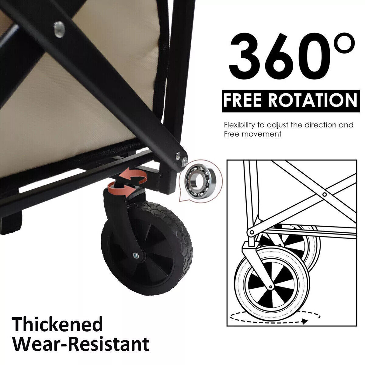 Large Foldable Outdoor Garden Beach Camping Trolley