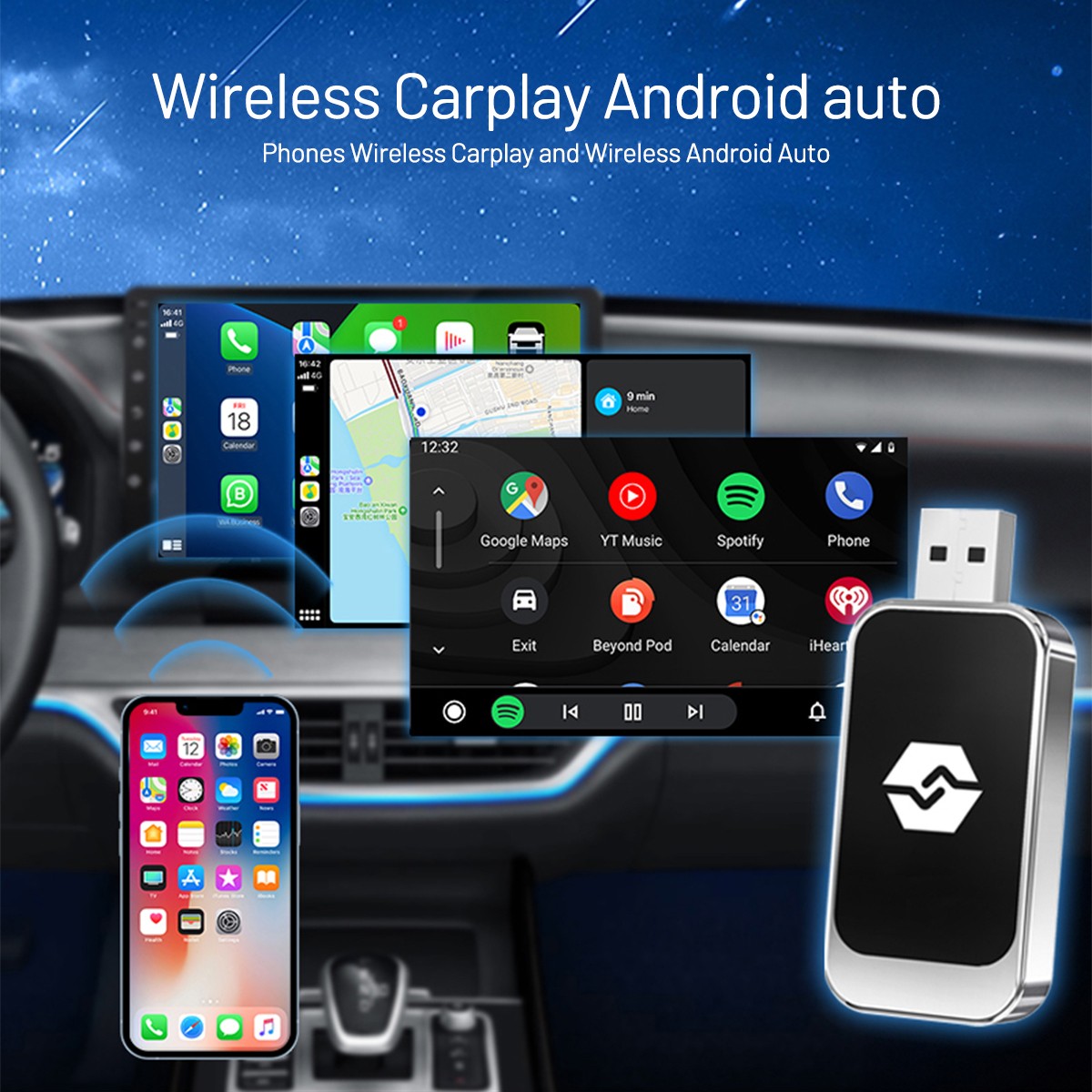 NEW USB Wireless CarPlay Adapter For Wireless Dongle Plug Play