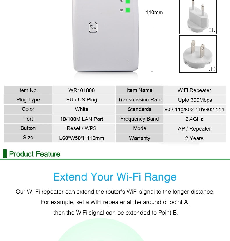 WiFi Repeater | Wireless Signal Booster | Easy Setup