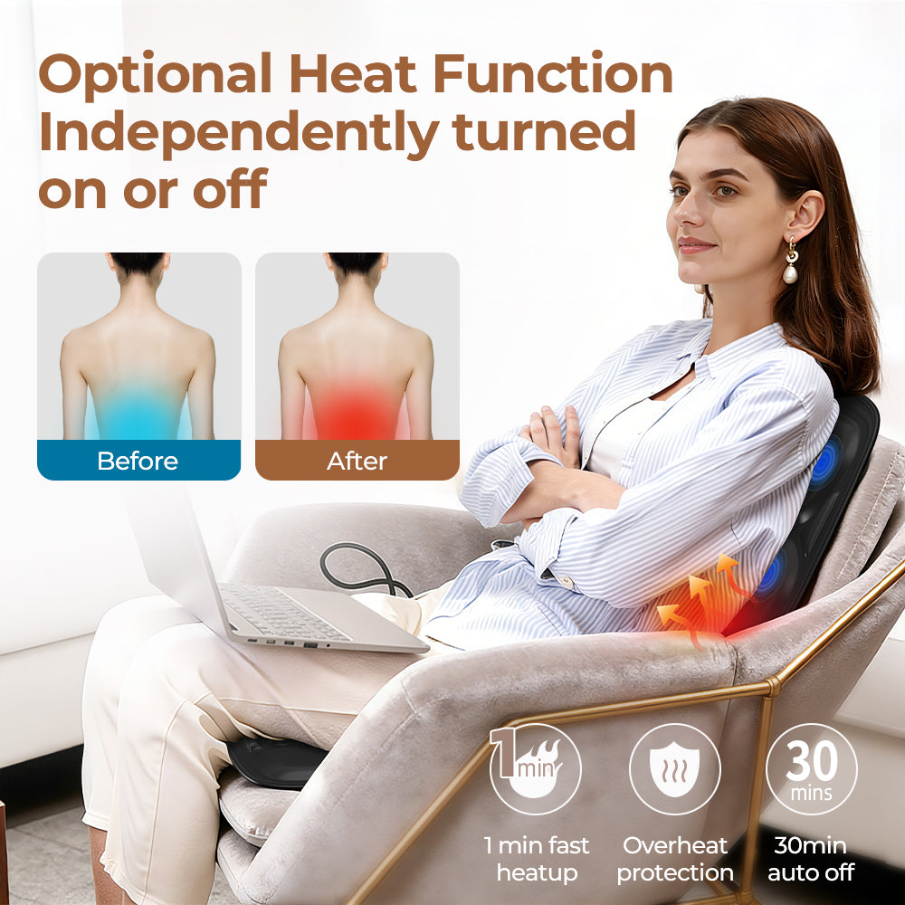 2025 Massage Cushion | 9 Modes | Heat & Kneading
