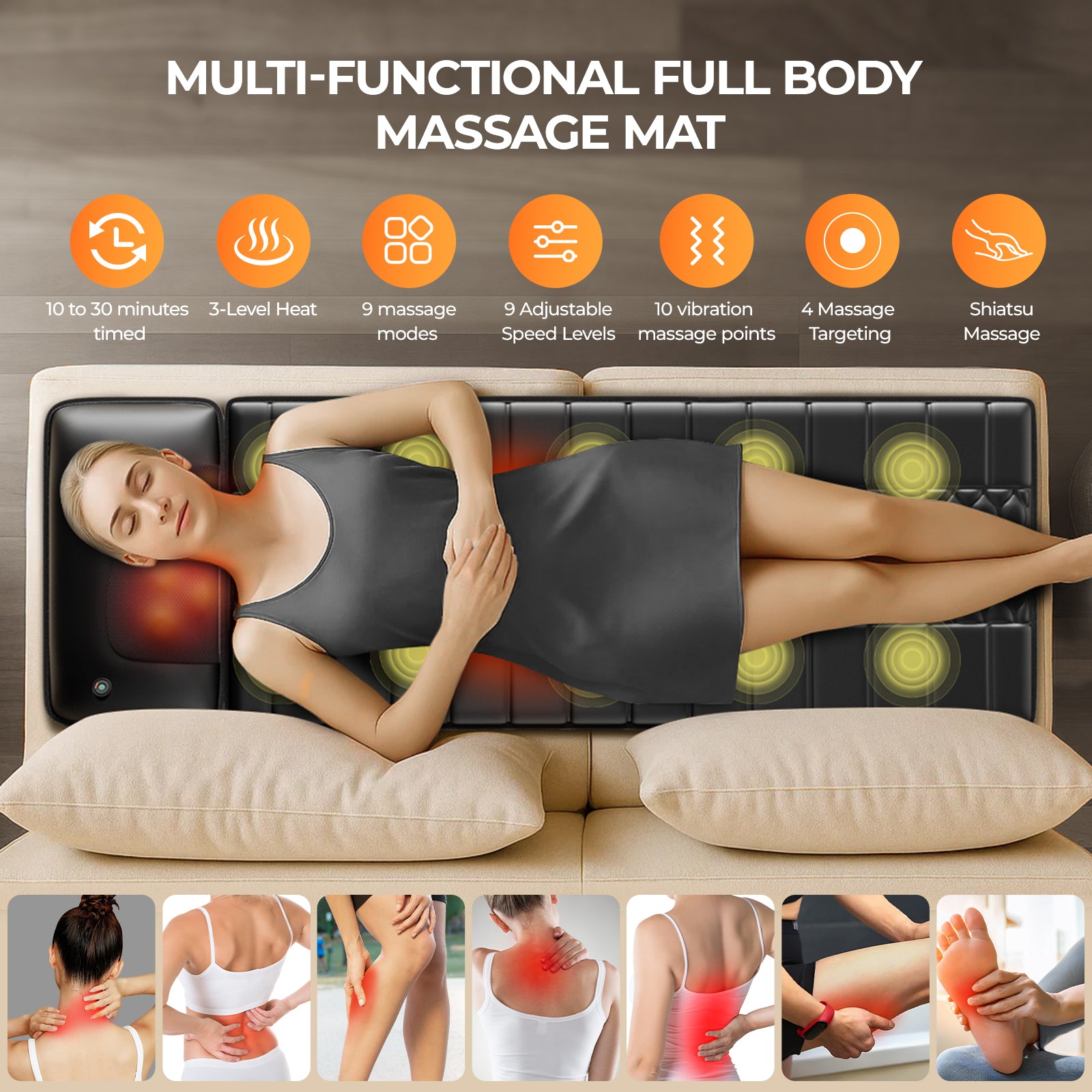 3-in-1 Smart Massager | Feet Neck Full Body | Heating