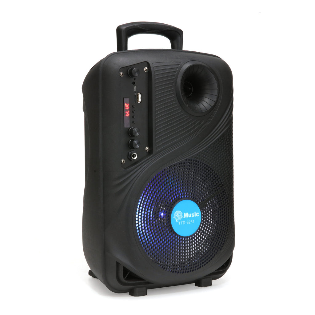 8 In Portable Bluetooth Speaker With Mic Subwoofer Heavy Bass Sound System Party