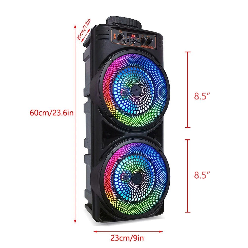 Portable Bluetooth Speaker Sub Woofer Heavy Bass Sound System Party Mic UK