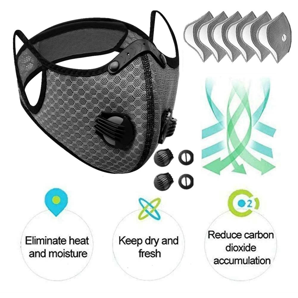 Cycling Face Mask | Activated Carbon Filter | Washable