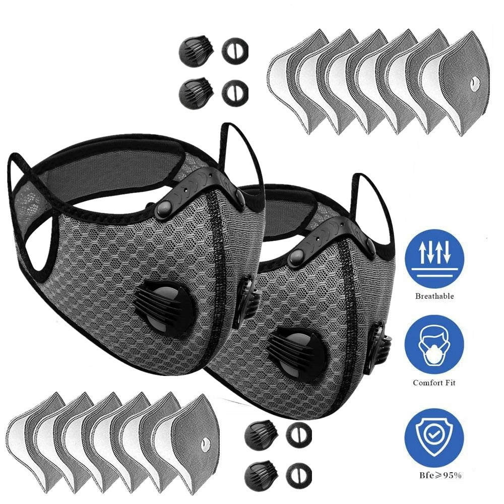 Cycling Face Mask | Activated Carbon Filter | Washable
