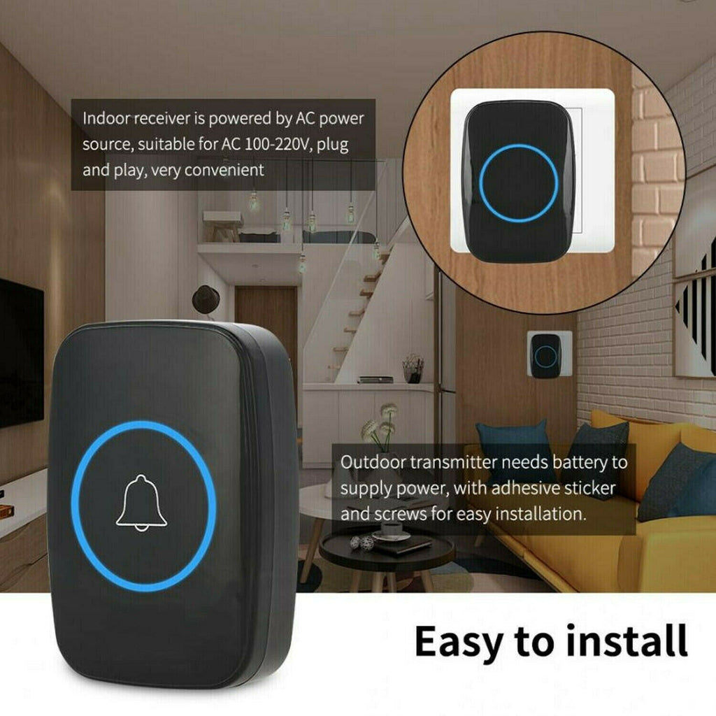 Style A Wireless Doorbell | 58 Ringtones | IP55 Waterproof