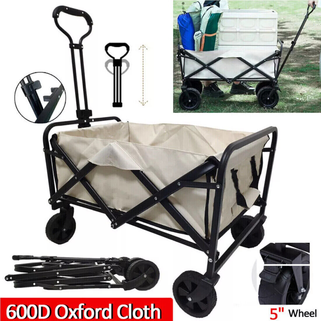 Large Foldable Outdoor Garden Beach Camping Trolley