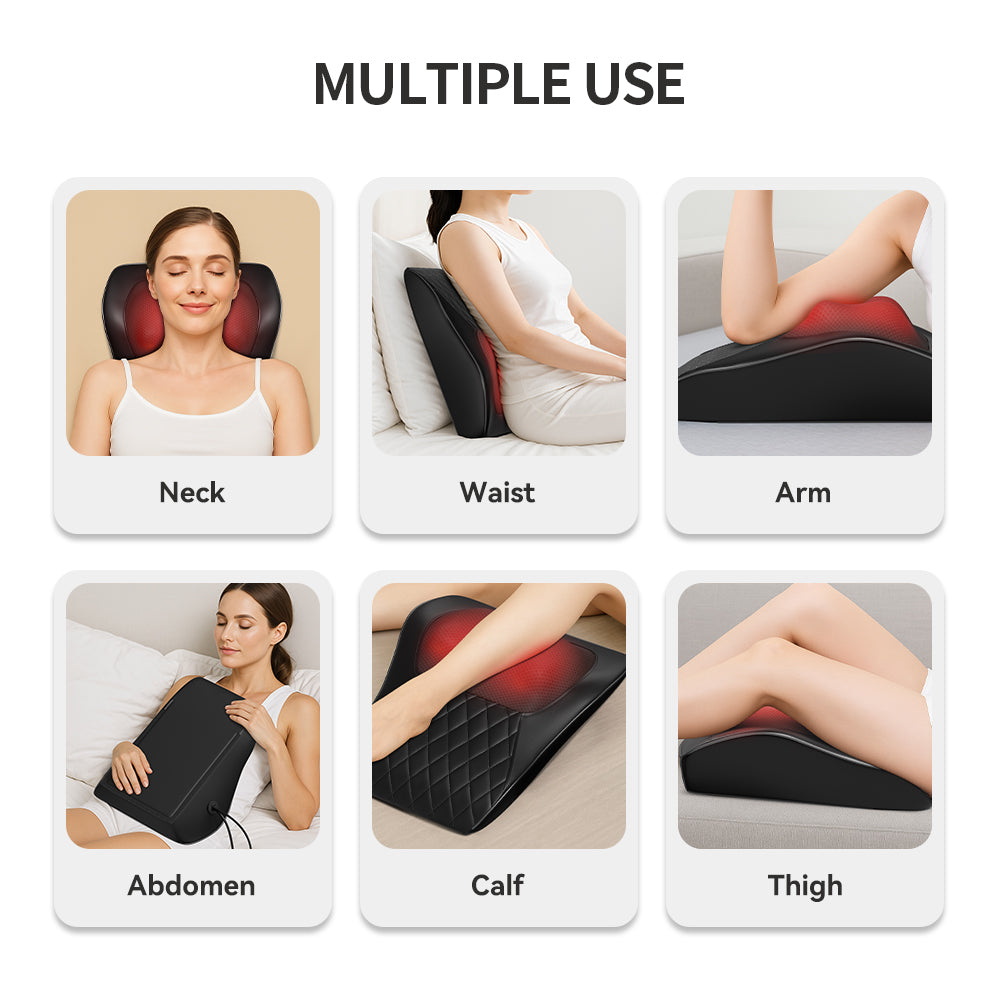 Shiatsu 3D Neck & Back Massage Pillow | Heat | Car & Home