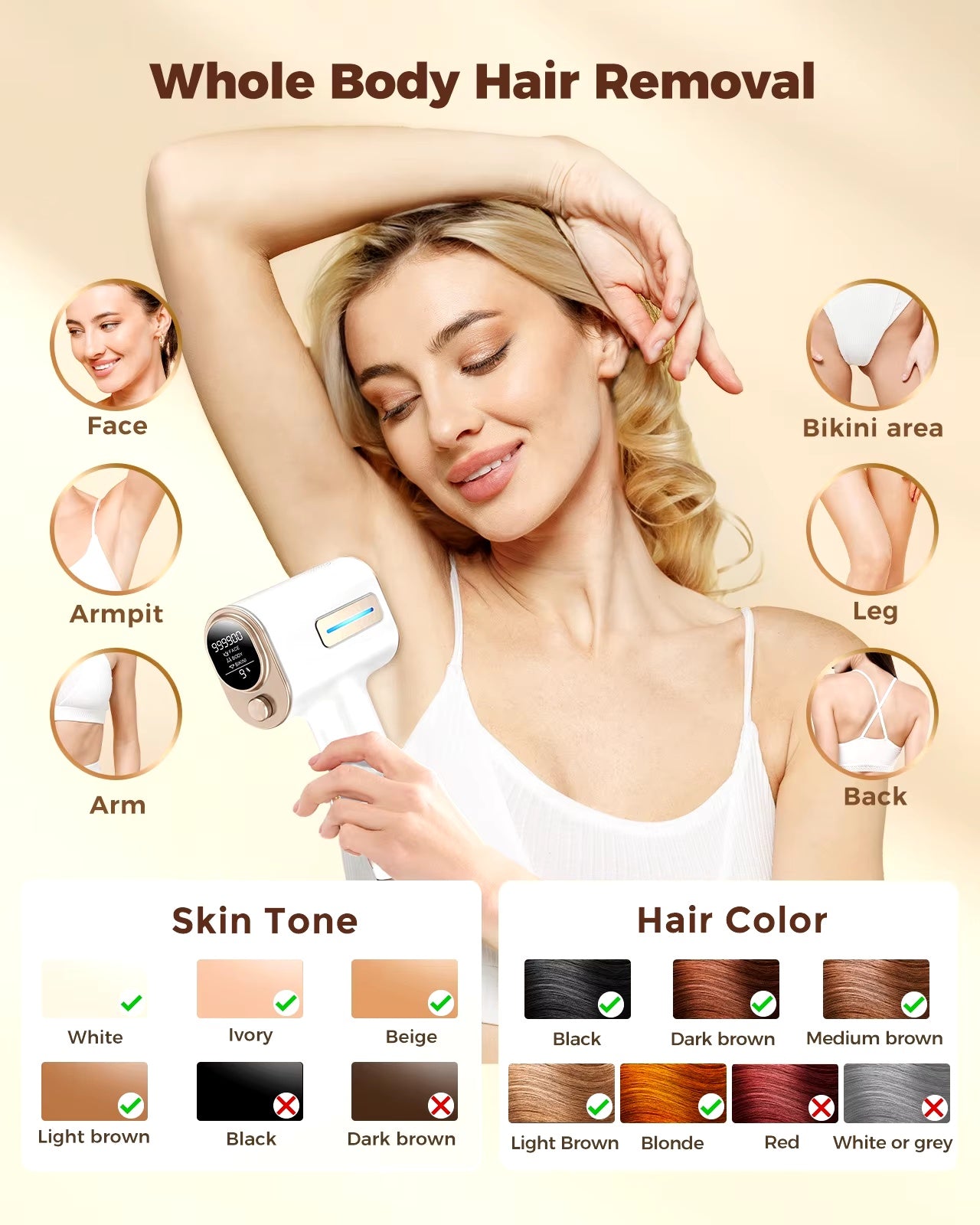 IPL Hair Removal Device | Face & Body | At-Home Use