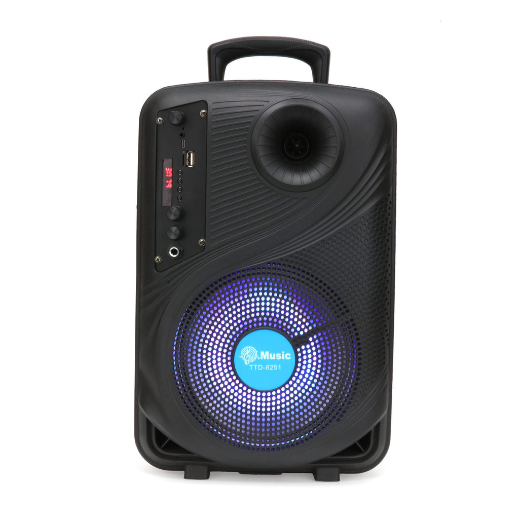 8 In Portable Bluetooth Speaker With Mic Subwoofer Heavy Bass Sound System Party