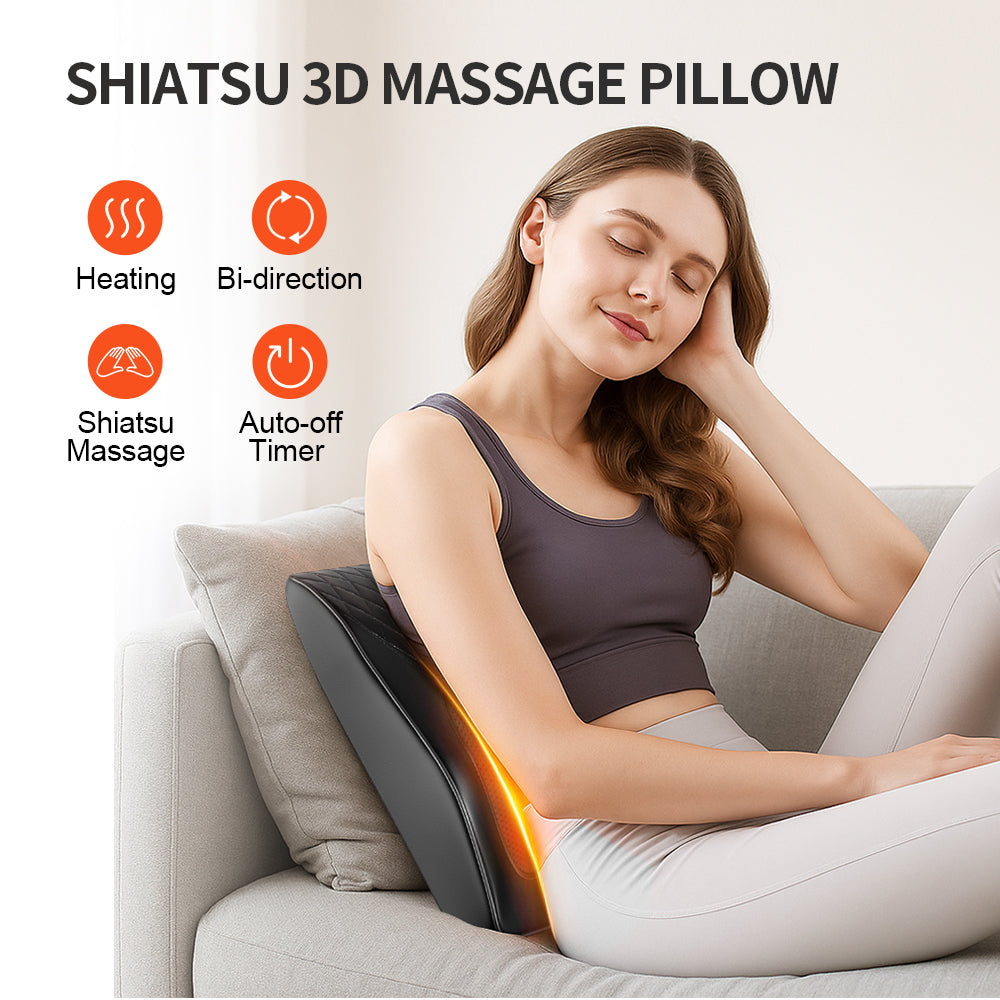 Shiatsu 3D Neck & Back Massage Pillow | Heat | Car & Home