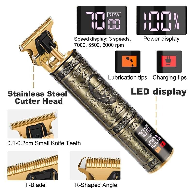 Professional Cordless Hair Clippers & Beard Trimmer