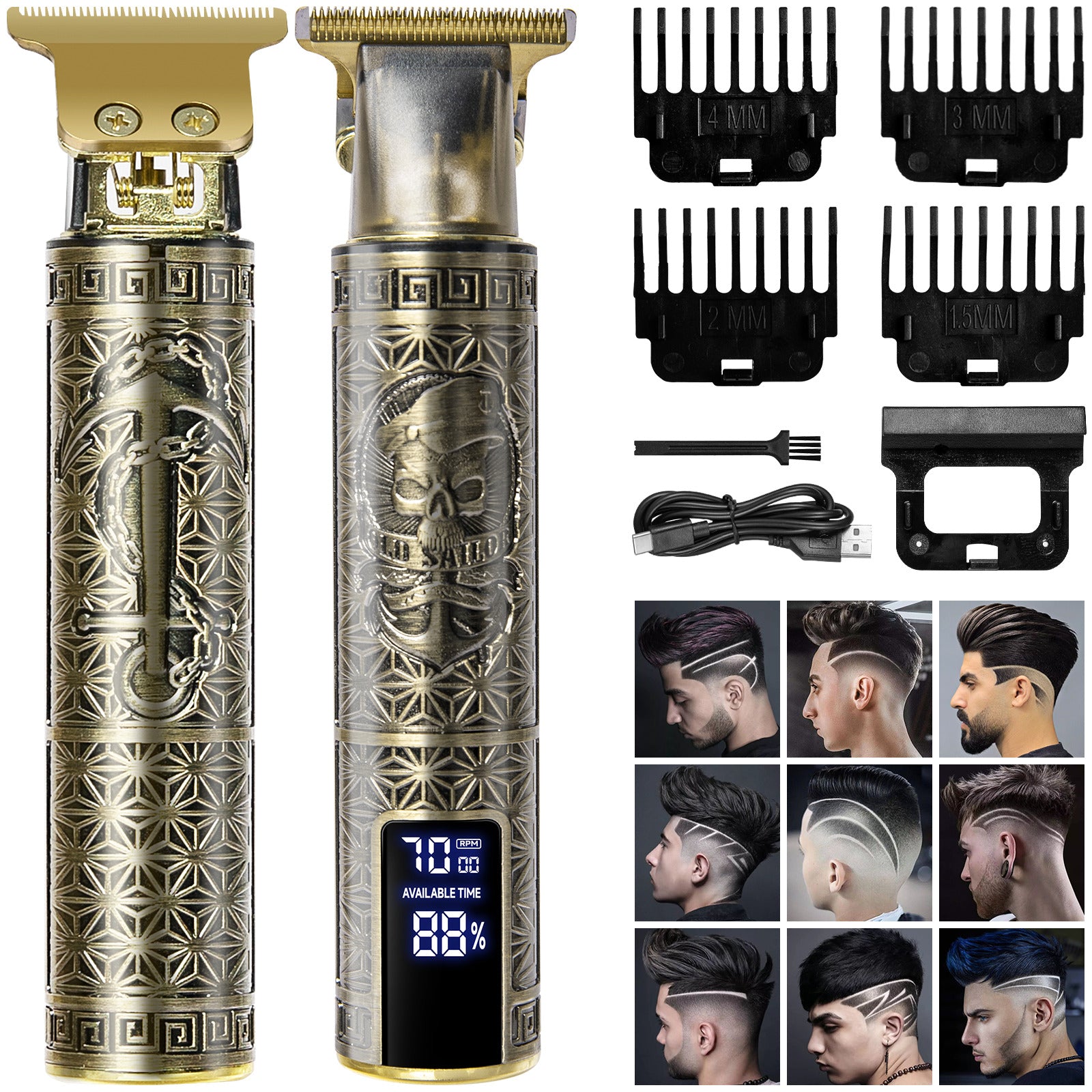 Professional Cordless Hair Clippers & Beard Trimmer