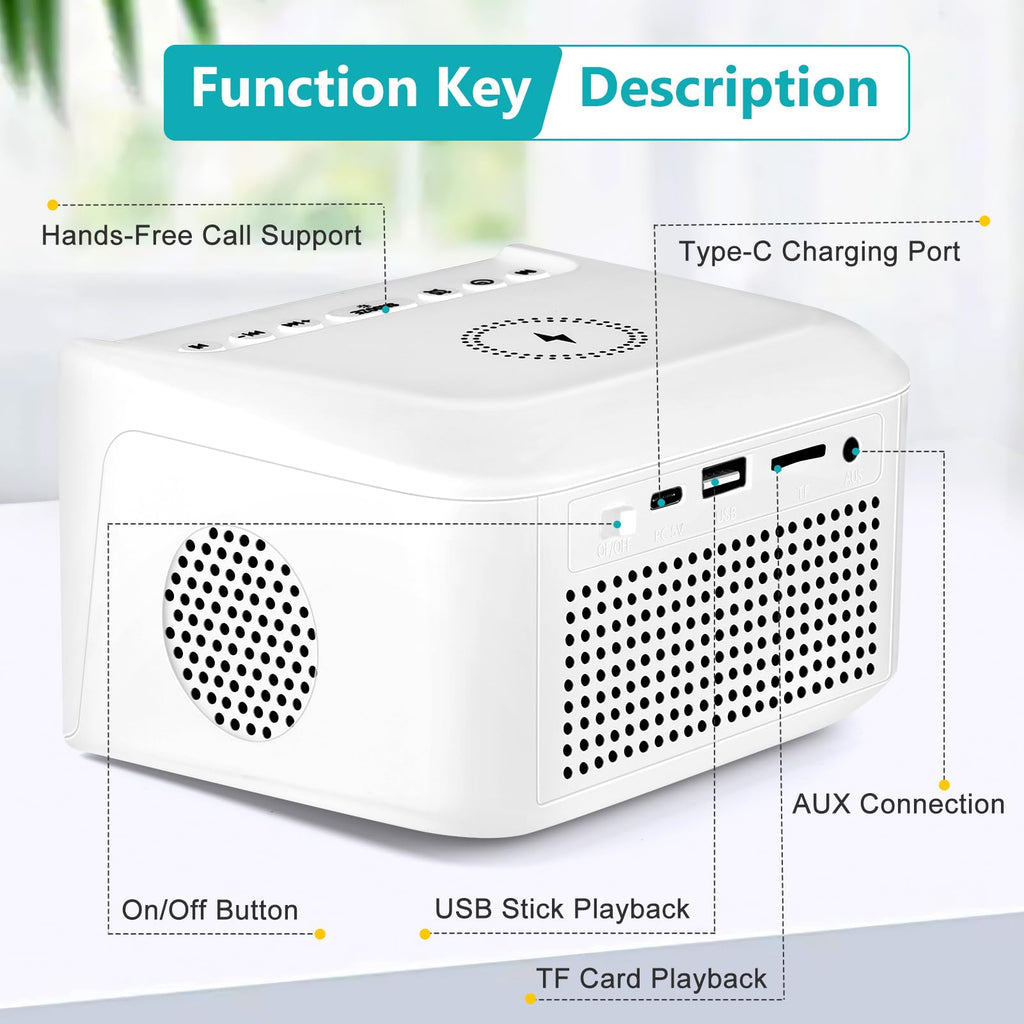 Digital Alarm Clock Radio With Bluetooth Speaker