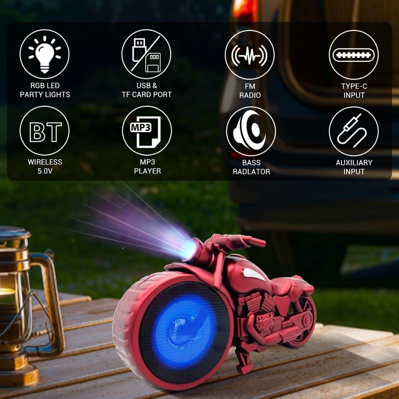 Motorcycle Shaped Bluetooth Speaker--Red