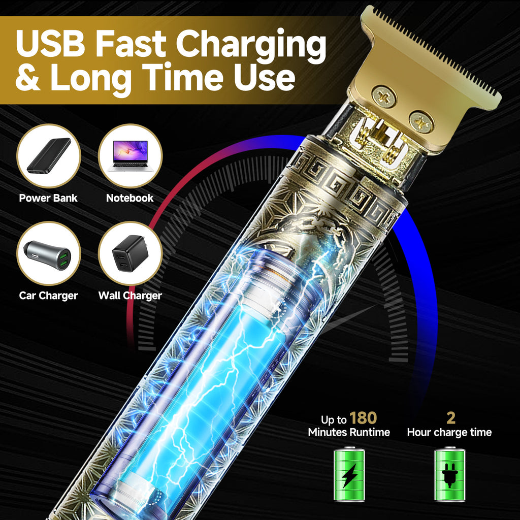 Professional Cordless Hair Clippers & Beard Trimmer
